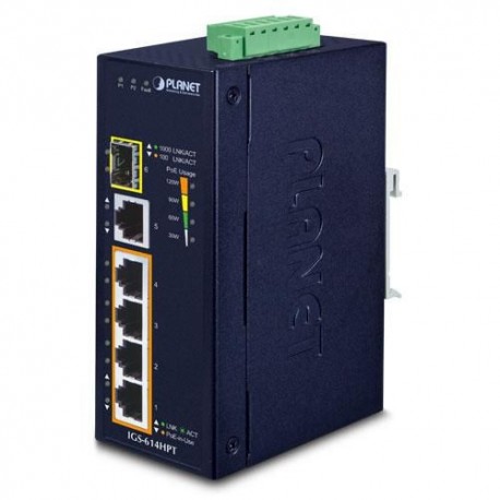 Planet IP40 Industrial 4P 10/100/1000 Reference: IGS-614HPT