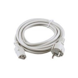 CORDON D'ALIMENTATION GRIS/BLANC LONGUEUR 3m (IEC320: C13 FEMELLE)
