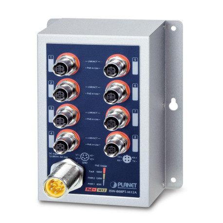 Planet IP50 Ind 8-P 10/100TX M12 Reference: ISW-808PT-M12A